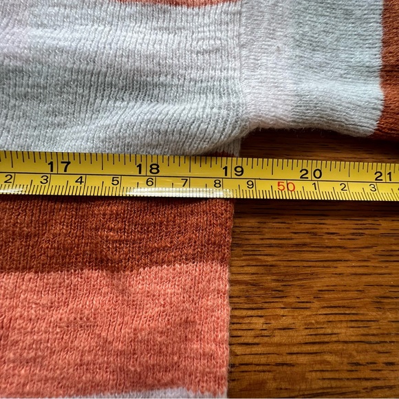 ⭐️ Madewell Striped Rust Orange Gray White Striped Short Sleeve Sweater XXS - Picture 8 of 10